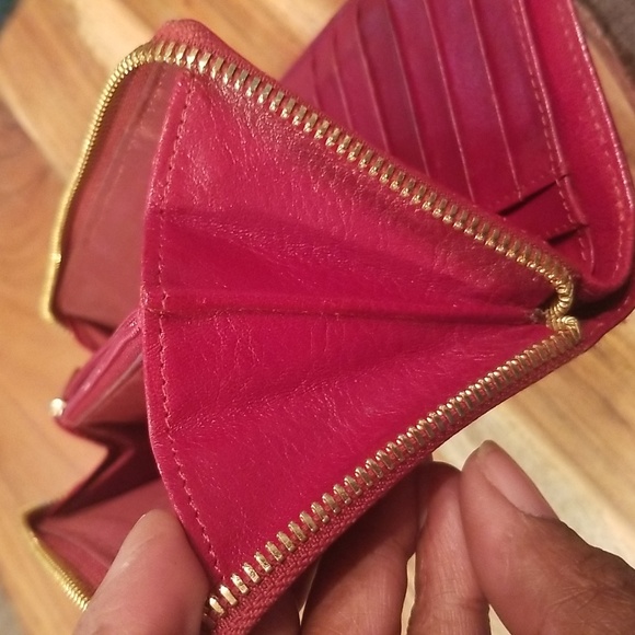 Valentina Made In Italy Leather Wallet Zip Around & Snap Front Wine Color - Picture 14 of 16